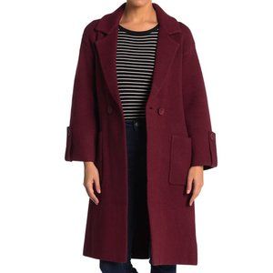 NWOT Love Token Notch Collar Burgundy Coat - Sz XS